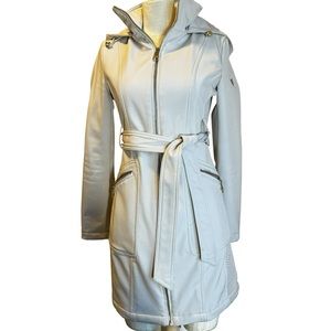 GUESS Women's Belted Softshell Jacket with Hood